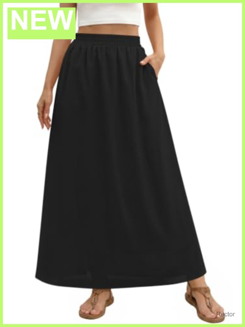 Womens Chiffon Maxi Skirt High Waist Elastic Flowy A-Line Long Skirt